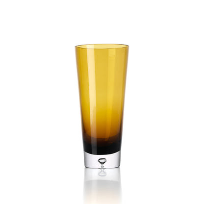 Sunset Glow Vaas van gerecycled glas in bruin-goud - L