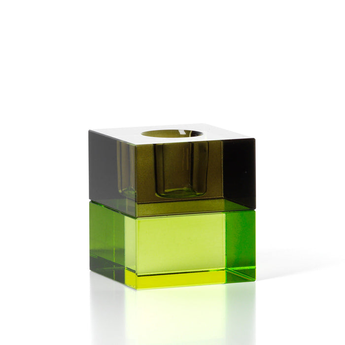Bazar Bizar Gem Blocks kandelaar smoke en groen glas