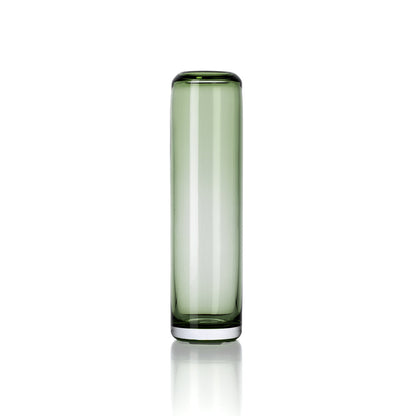 Bazar Bizar Tall Vert Vaas van gerecycled glas in groen – 7 × 26 cm