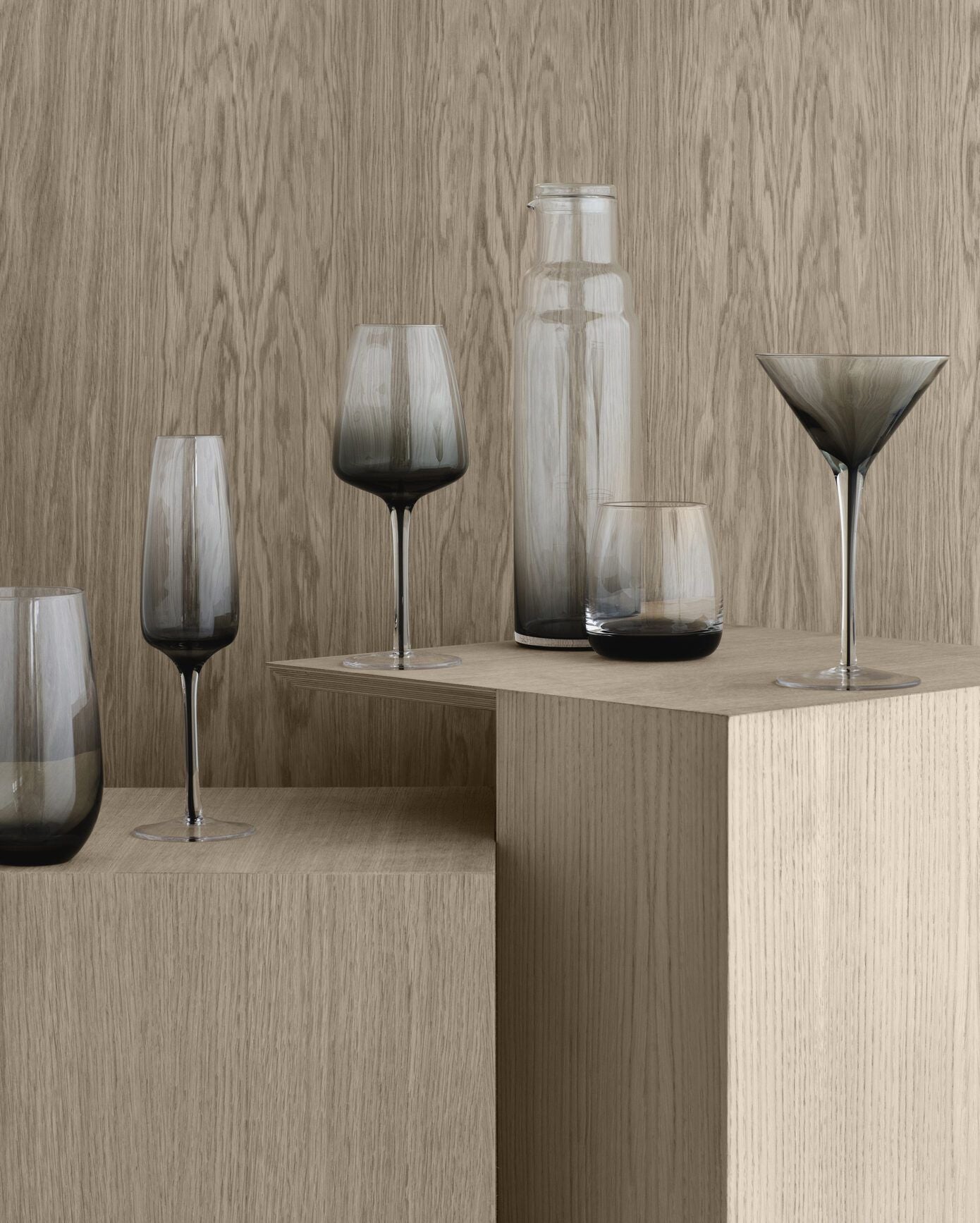 Broste Copenhagen - Smoke - Champagne glass, set of 3 pieces