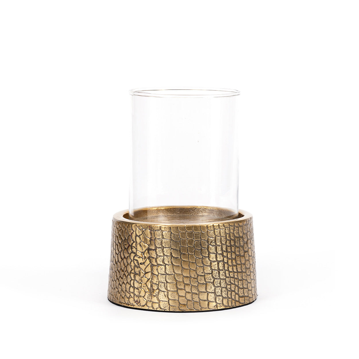 Bazar Bizar Croco Windlicht / Stompkaarsenhouders – Messing & Glas