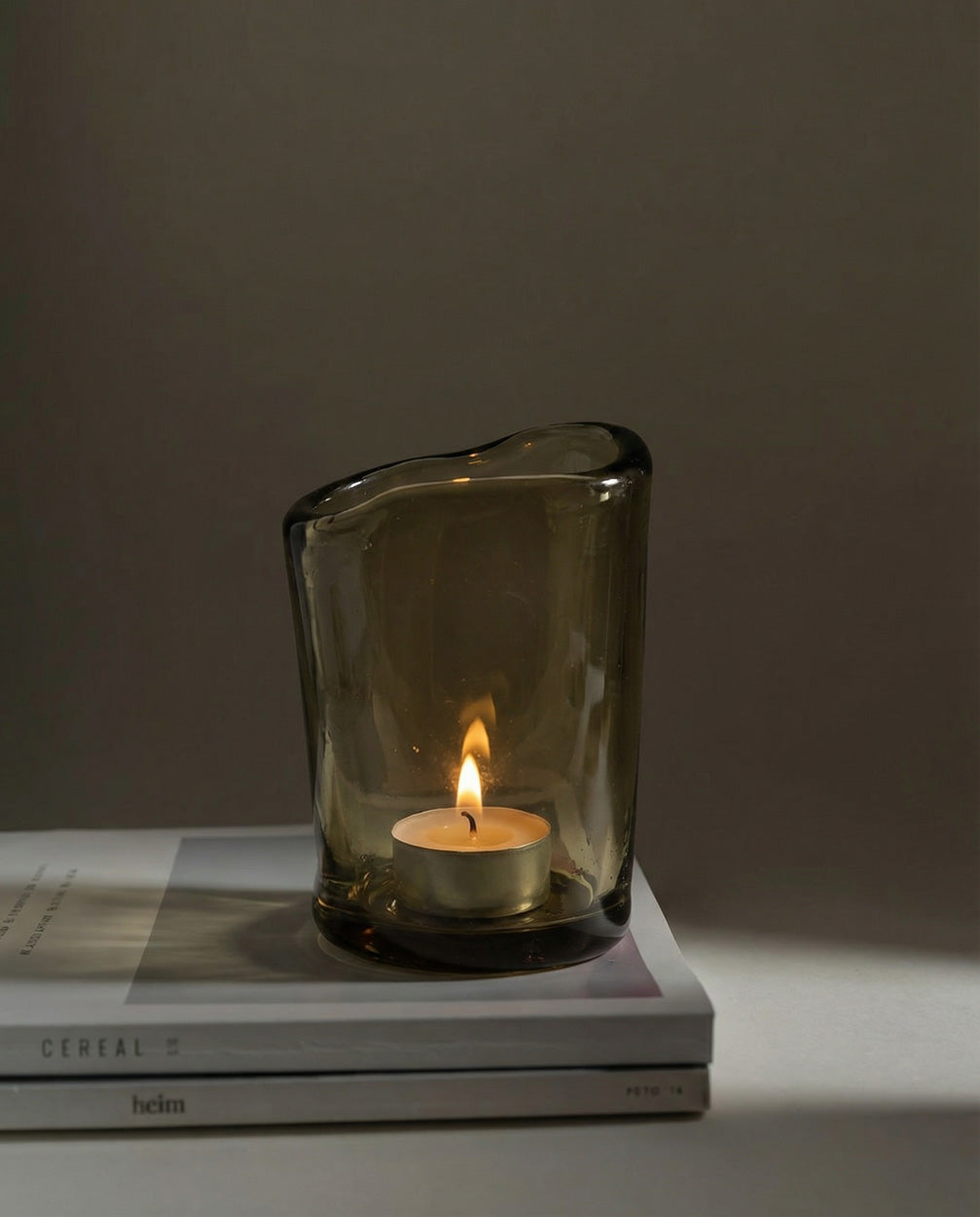 Bazar Bizar - Nocturne Windlicht / Theelichthouder – Charcoal Glas