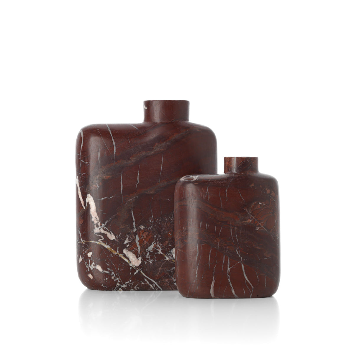 Bazar Bizar Bazar Bizar – Rosso Levanto marmeren vaas – wijnrood – laag – productfoto 3