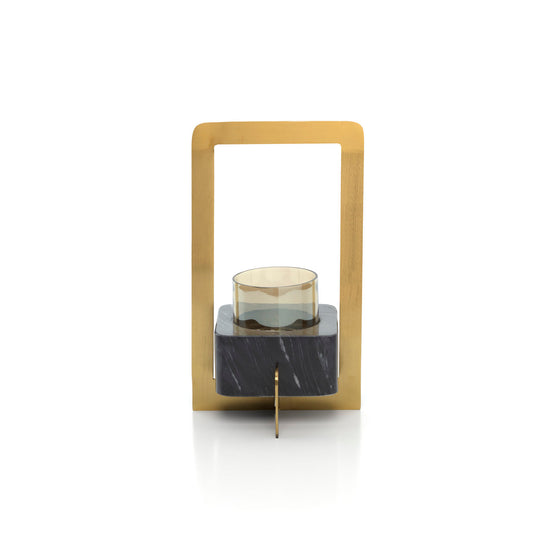 Bazar Bizar Marbre d'Or Theelichthouder – Goud & Zwart Art Deco (Maat M)