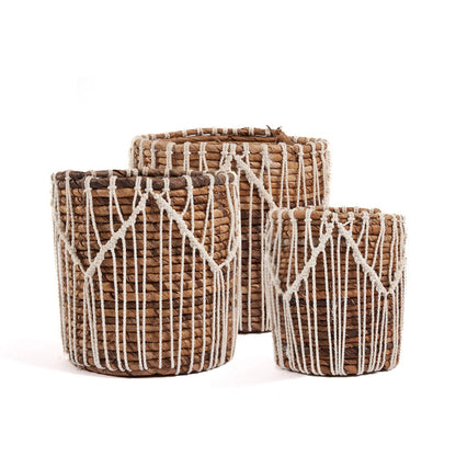 Bazar Bizar - Macra-Mazing Mand Naturel Wit L – 20 x 20 x 20 cm