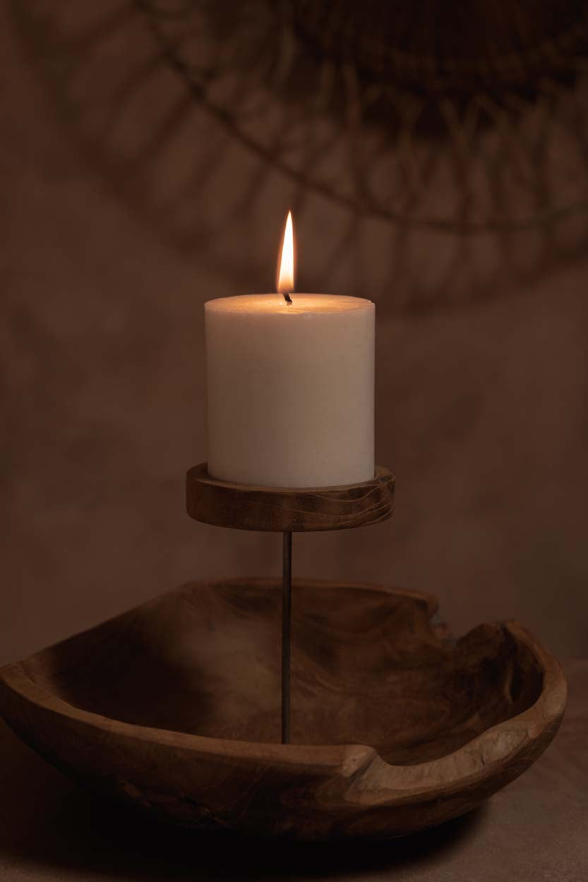 Bazar Bizar - The Candle Plate Kaarsenplateau – Naturel Teakhout