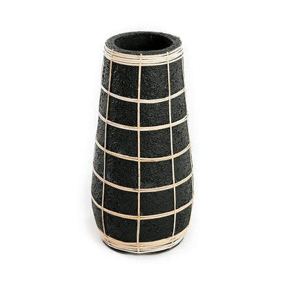 Bazar Bizar Cutie vaas – zwart/naturel – L – productfoto 1