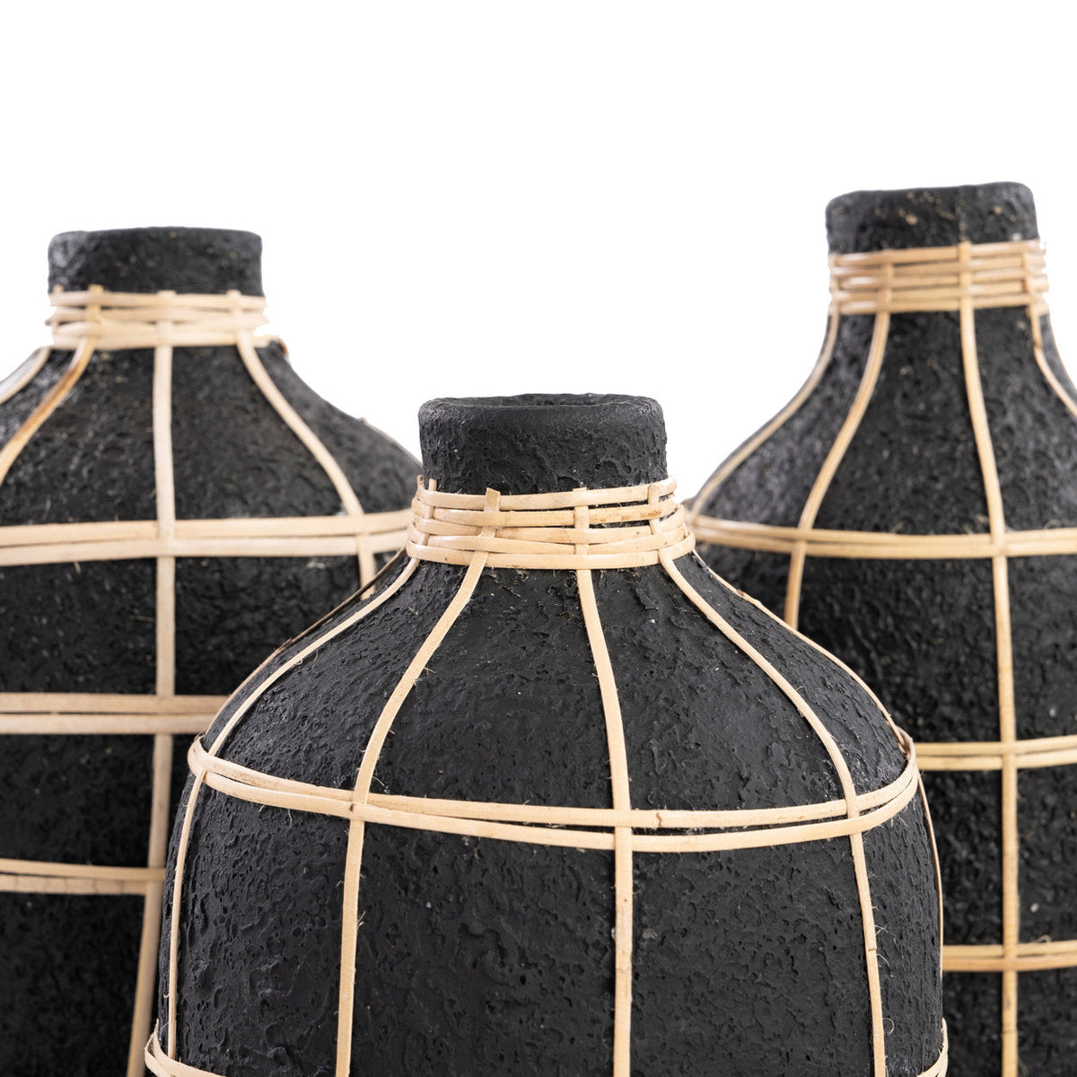 Bazar Bizar Whoopy vaas – zwart/naturel – L – productfoto 7