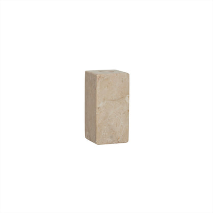OYOY Living kandelaar Savi Square High van beige marmer 5 × 5 × 10 cm