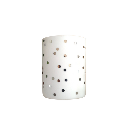 Broste Copenhagen - Theelichthouder Snow Wit/zilver