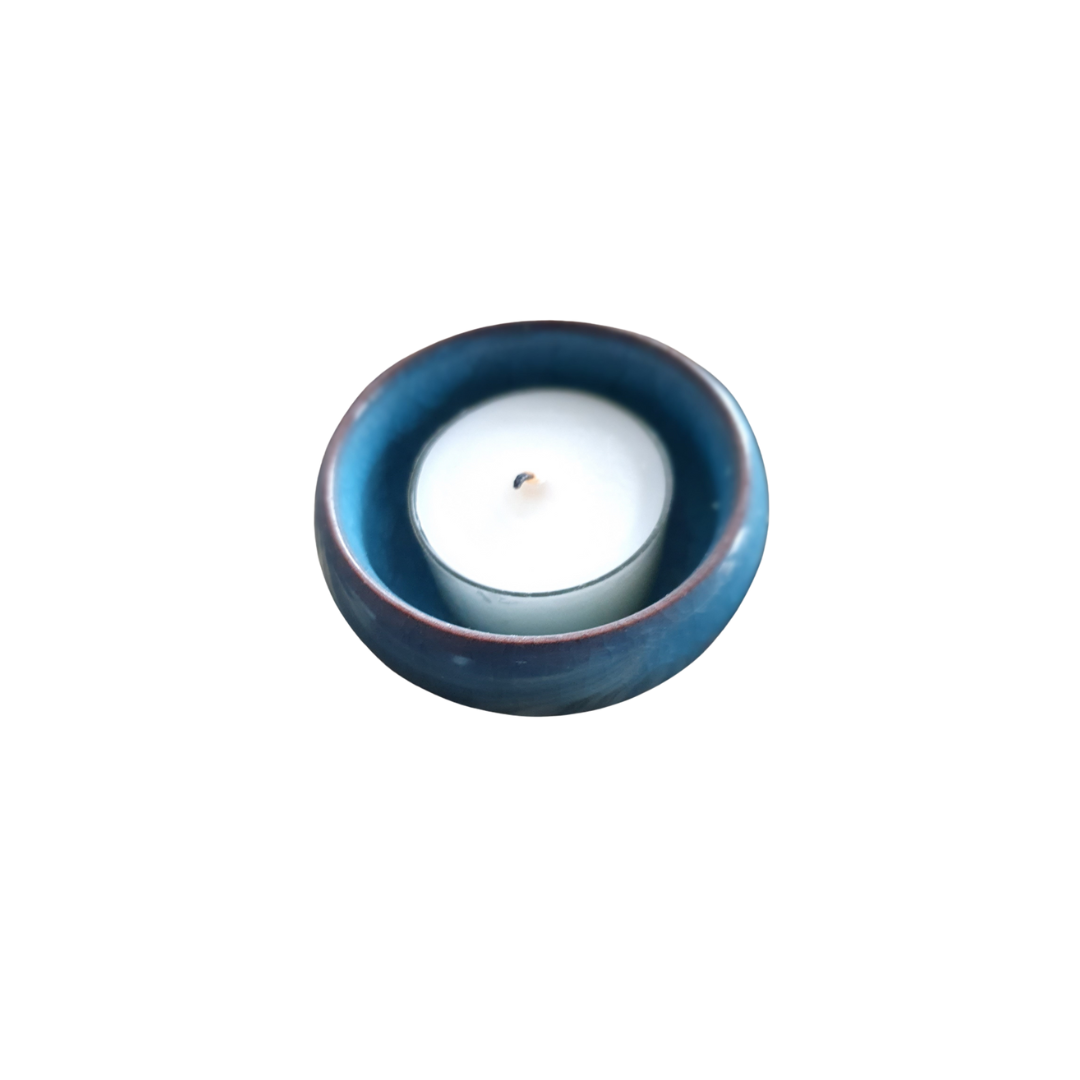 Broste Copenhagen - Theelichthouder blauw
