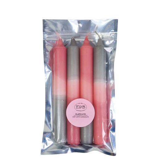 Elate & Co. - Dinerkaars DIP DYE Grijs-roze s/4