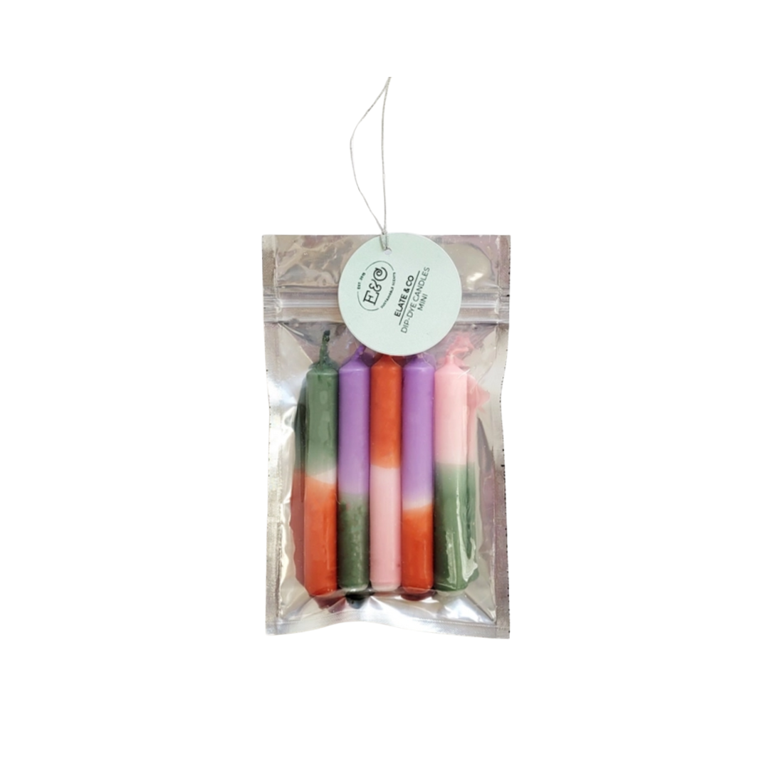 Elate &amp; Co. - Pencil candles DIP DYE Winter mix s/5