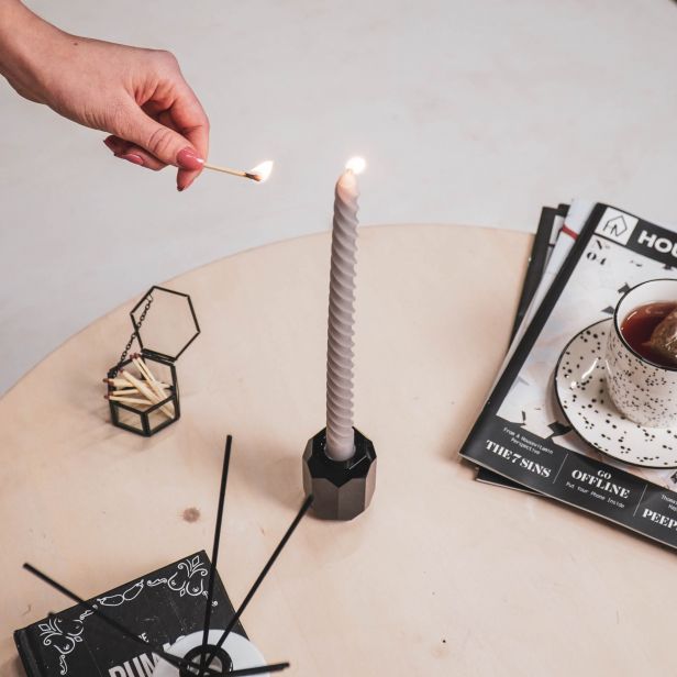 Housevitamin - Twisted candles s/4 Gray