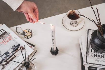 Housevitamin - White Candles with Text s/3