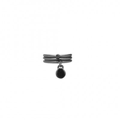 Lisbeth Dahl Copenhagen - Pinky rings black M (set of 3)