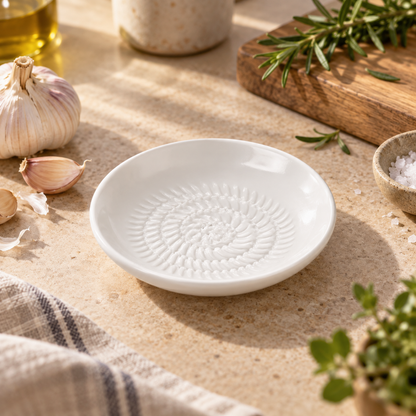 Wit Mijn Stijl raspschaaltje voor geurblokjes en knoflook in keuken