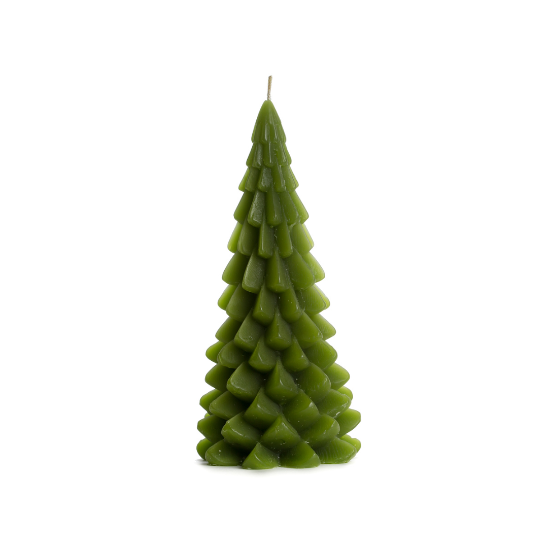 Rustik Lys kerstboomkaars Leaf Green groen 10 × 20 cm