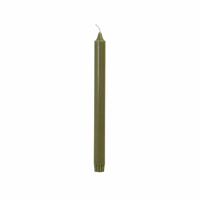 Rustik Lys stearine dinerkaars Mosgroen – donkergroene kaars 2,2 × 28 cm